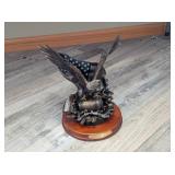 NRA EAGLE ON POWDER KEG SCULPTURE