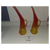 "Kawana" Amberina vases