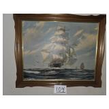 Framed Print Ship " Racing Home"