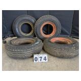 4 Equipment Trailer Tires & Rims 8-14.5 LT