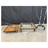 2 Homemade Metal Dollies & Foldable 2 Wheel Dolly
