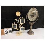 Cast Swing Dresser Mirror & Flower Decor