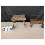 2 Primitive Wood Stools