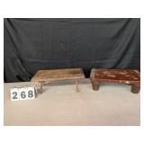 2 Rustic Wood Stools