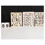 3 Decorated Glass, Flecks & Inlays Button Displays