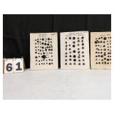 3 Black Glass Button Displays