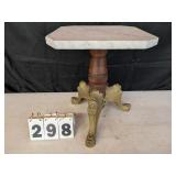 Plant Stand w/ Cast Legs & Marble Top