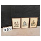 3 Framed Native American Prints