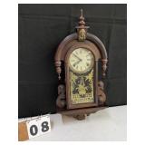 Unmarked Time & Strike Mahogany Case Wall Clock