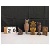 Assorted Wooden Figures, Mold & Hallmark Candle