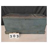 Painted Wooden Chest w/ Key