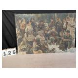 Oil on Canvas Russian Themed Military Scene