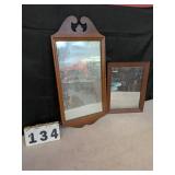 2 Wooden Decorative Mirrors