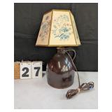 Brown Stoneware Jug Lamp