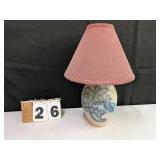 Modern Blue Painted Stoneware Jug Lamp