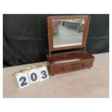 Wooden Swing Dressing Mirror w/ Drawer