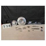 Assorted Automobile Hub Caps, Emblems, etc.
