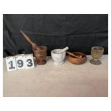 Wood & Marble Mortar & Pestles