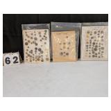 3 Birds, Insects & Hunting Button Displays
