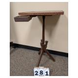 Checkerboard Paper Over Wood Top Table