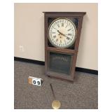 E. Ingraham Co. Regulator Wooden Calendar Clock