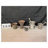 3 Mortar & Pestles and Cast Iron Pieces