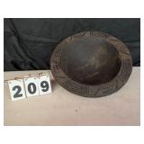Ornate Carved One Piece Wood Bowl