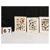 3 Early Plastic, Celluloid Button/Toggle Displays