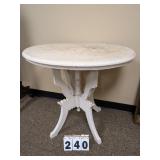 Painted Oval Wooden End Table