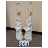 Pair of Heron Themed Table Lamps