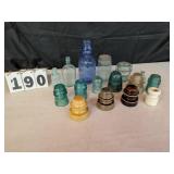 Assorted Vintage Bottles, Jars, Insulators