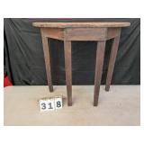 Half Round Primitive Wood Table