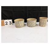 3 Assorted Spongeware Stoneware