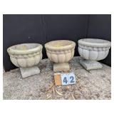 3 Concrete Planters