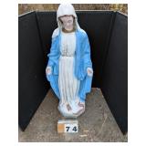 The Virgin Mary Painted Concrete Statue