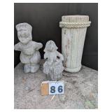 3 Assorted Concrete Statues