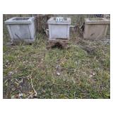 3 Large Concrete Planter Boxes