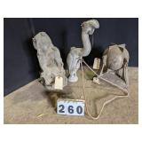 3 Cast Aluminum Lawn Ornament Forms