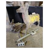 Large Deer & Laying Deer Cast Aluminum