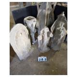 5 Assorted Saint Fiberglass Lawn Ornament Forms