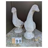 Pair Geese Concrete Statues