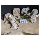 7 Assorted Fiberglass Lawn Ornament Forms