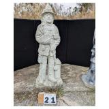 Unpainted Concrete Fireman Statue