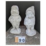 2 Smurf Concrete Statues