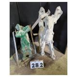 2 Cast Aluminum Deer Concrete Lawn Ornament Forms