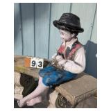 Young Boy Fishing Concrete Statue