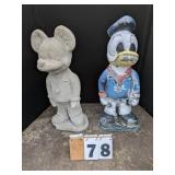Mickey Mouse & Daffy Duck Concrete Statues