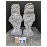 2 Smurf Concrete Statues