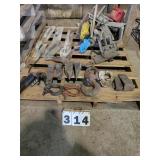 Pallet of Assorted Tools, Clevises, etc.