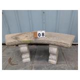 Curved Concrete Outdoor Bench
